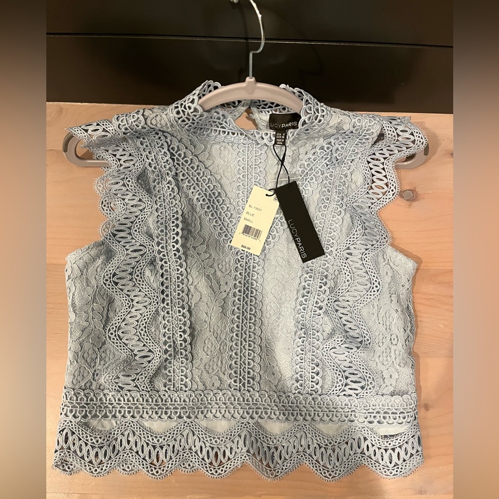 Lucy paris Abigail lace cropped tank top